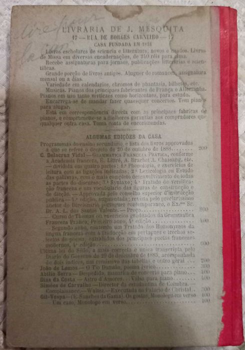 Livro antigo - Verbes Irreguliers Français - portes incluídos