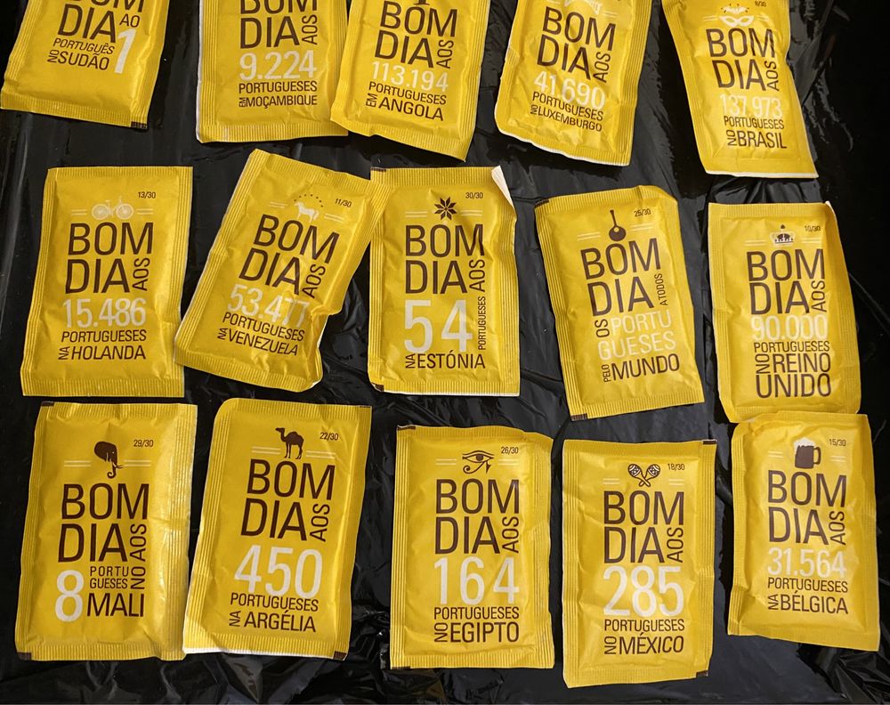 30 coleção Pacotes de açúcar Nicola Bom Dia Emigrantes Portugueses