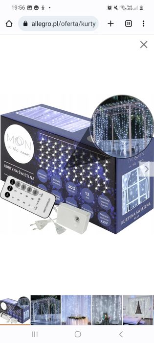 Sprzedam 2 kurtyny świetlne światło biale zimne