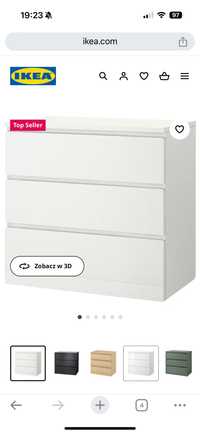 REZERWACJA IKEA MALM komoda 3 szuflady - 2 sztuki