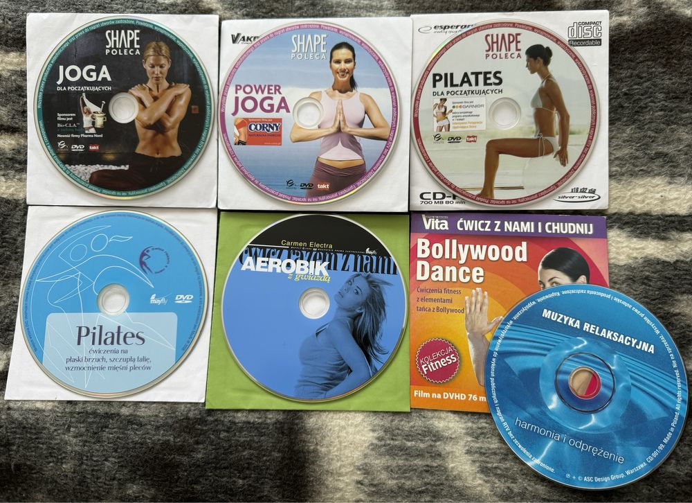 Plyty DVD joga pilates aerobik zestaw