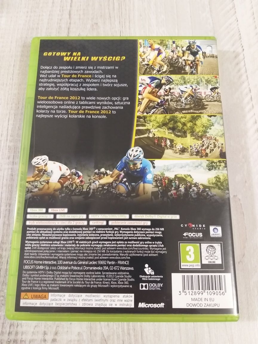 Gra na Xbox 360 Le Tour de France 2012 kolarstwo Pc