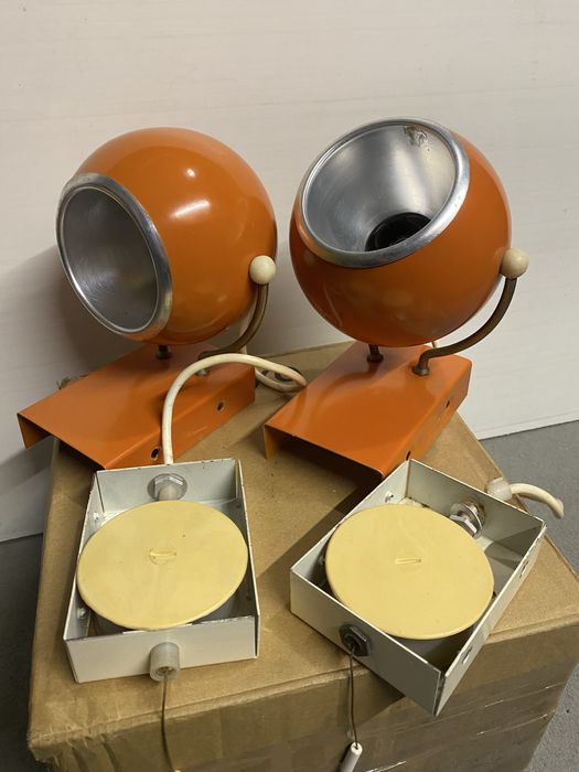 Zestaw kinkiet pomarańczowy space age prl lata 60 lata 70