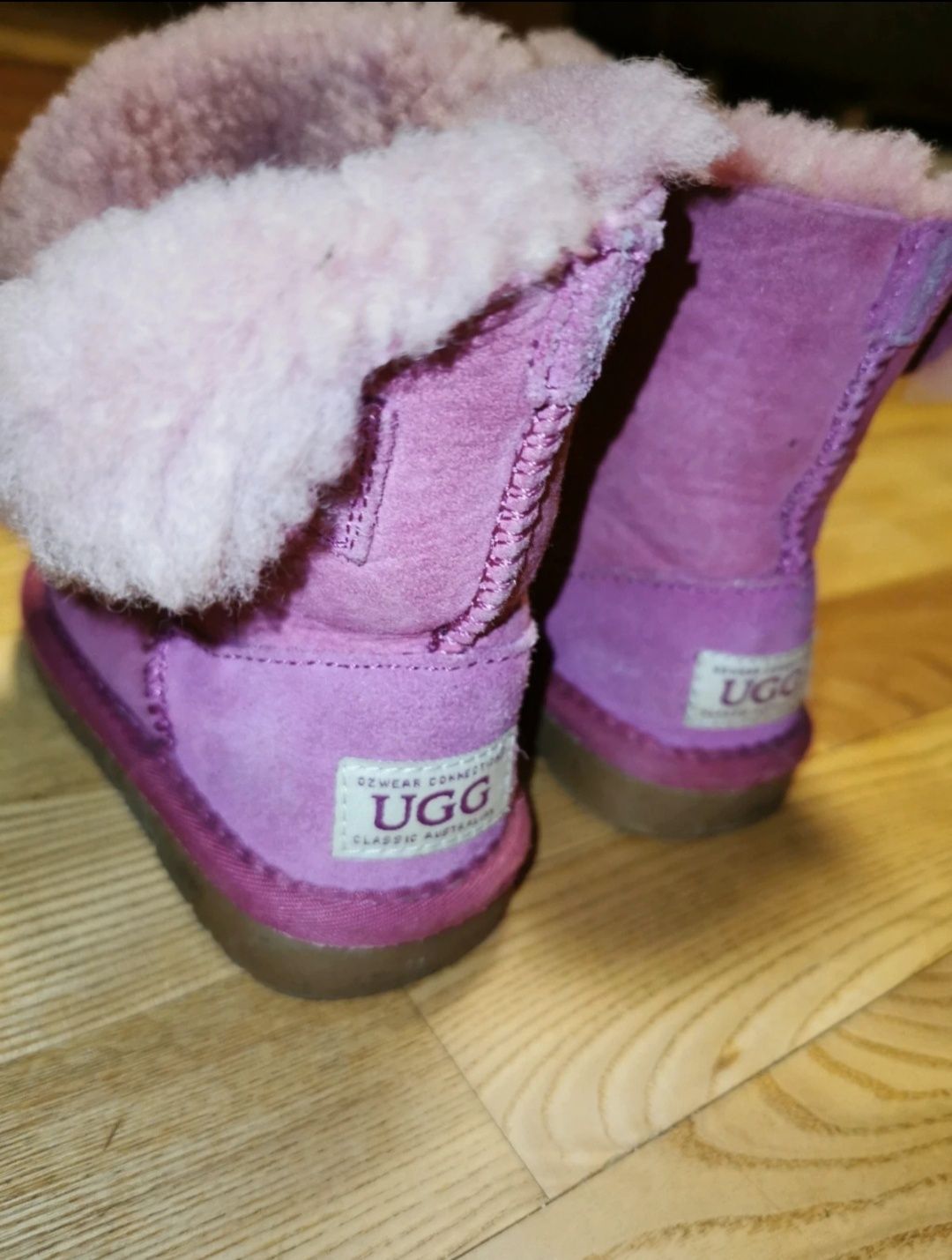 UGG Botki kozaki śniegowce dla dziecka dziewczynki różowe barbie pink