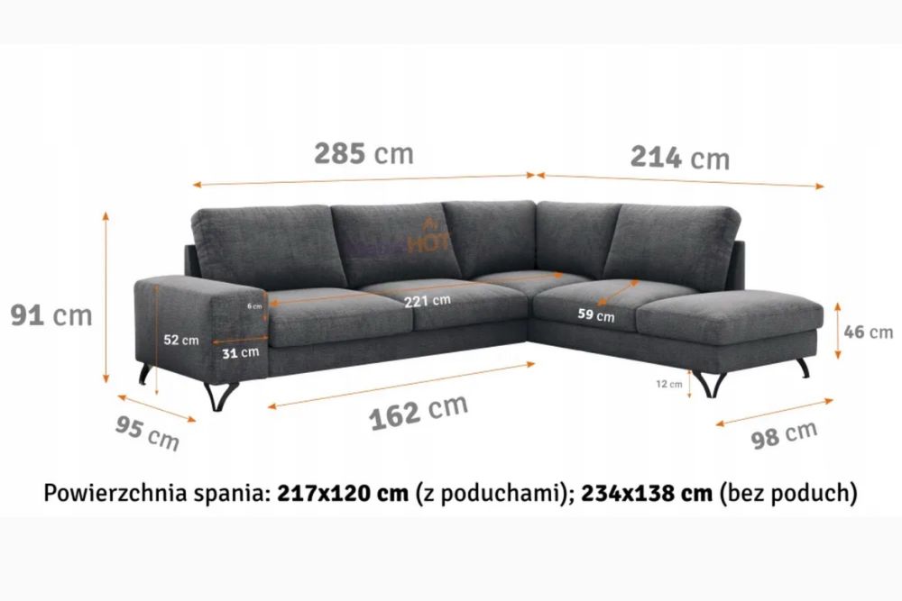 Narożnik z funkcją spania