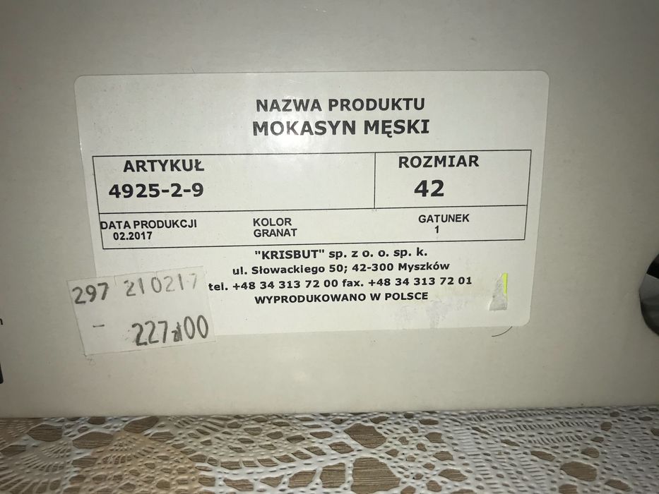 Nowe mokasyny męskie! Rozmiar 42