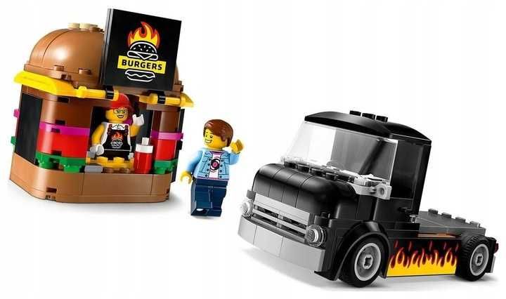 LEGO CITY Ciężarówka z Burgerami 60404 Klocki Figurki Budka Auto