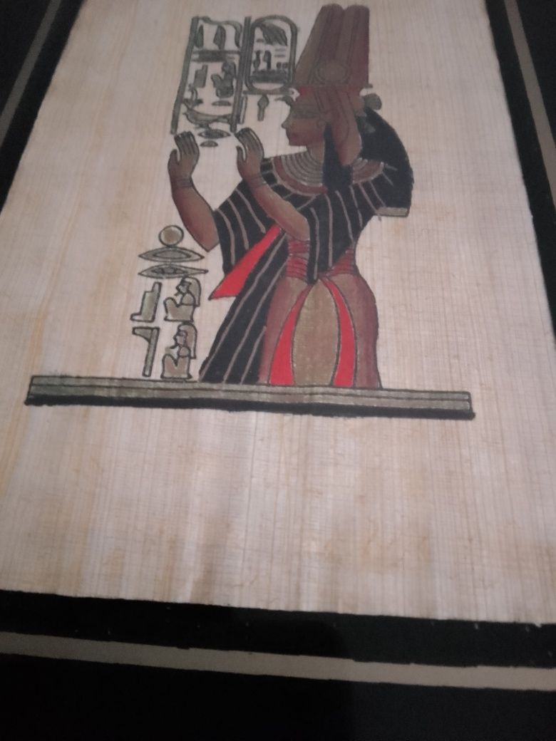 "ДРЕВНИЙ ЕГИПЕТ" картина папирус под стеклом в металлической рамке