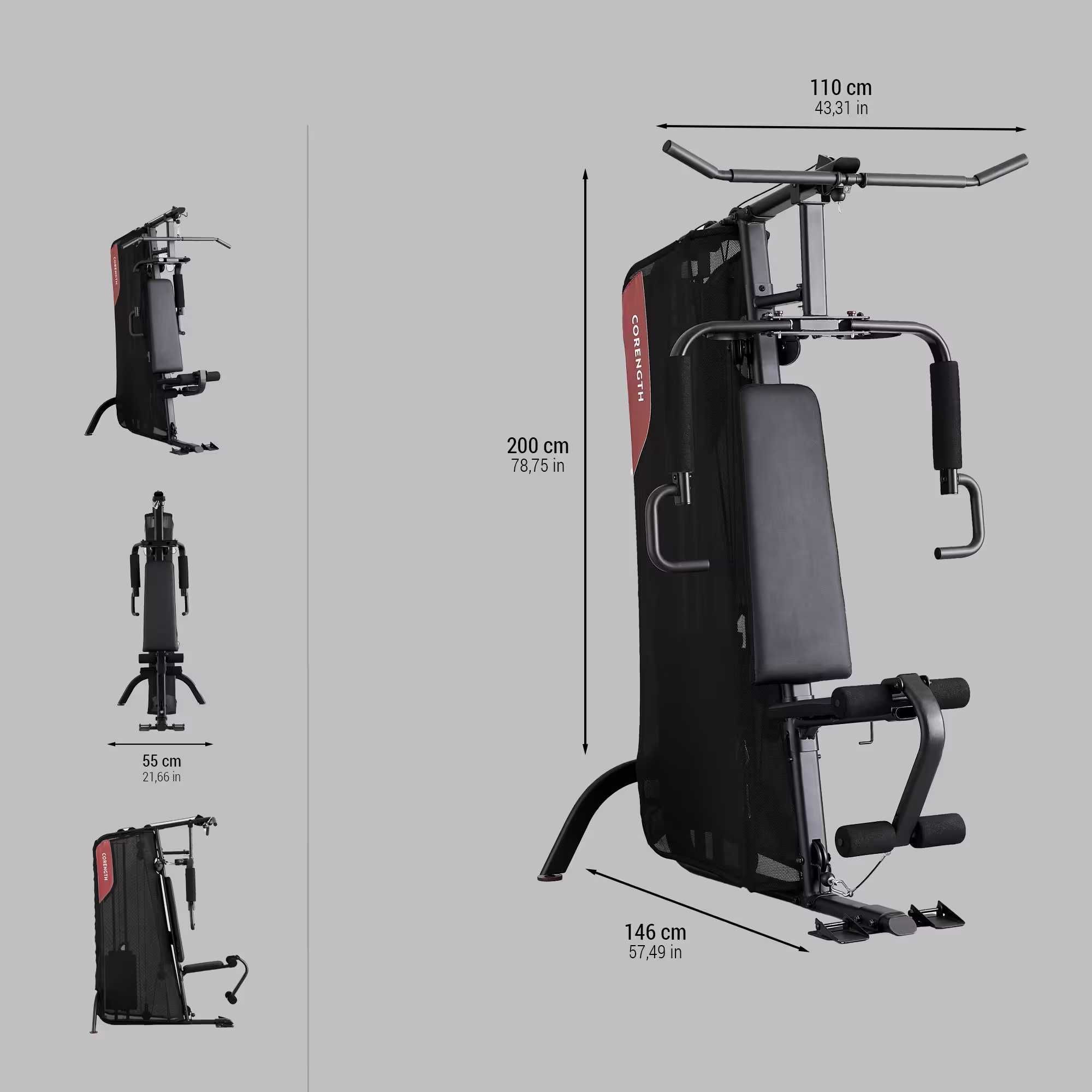 Atlas Decathlon do treningu siłowego Corength Home Gym 900