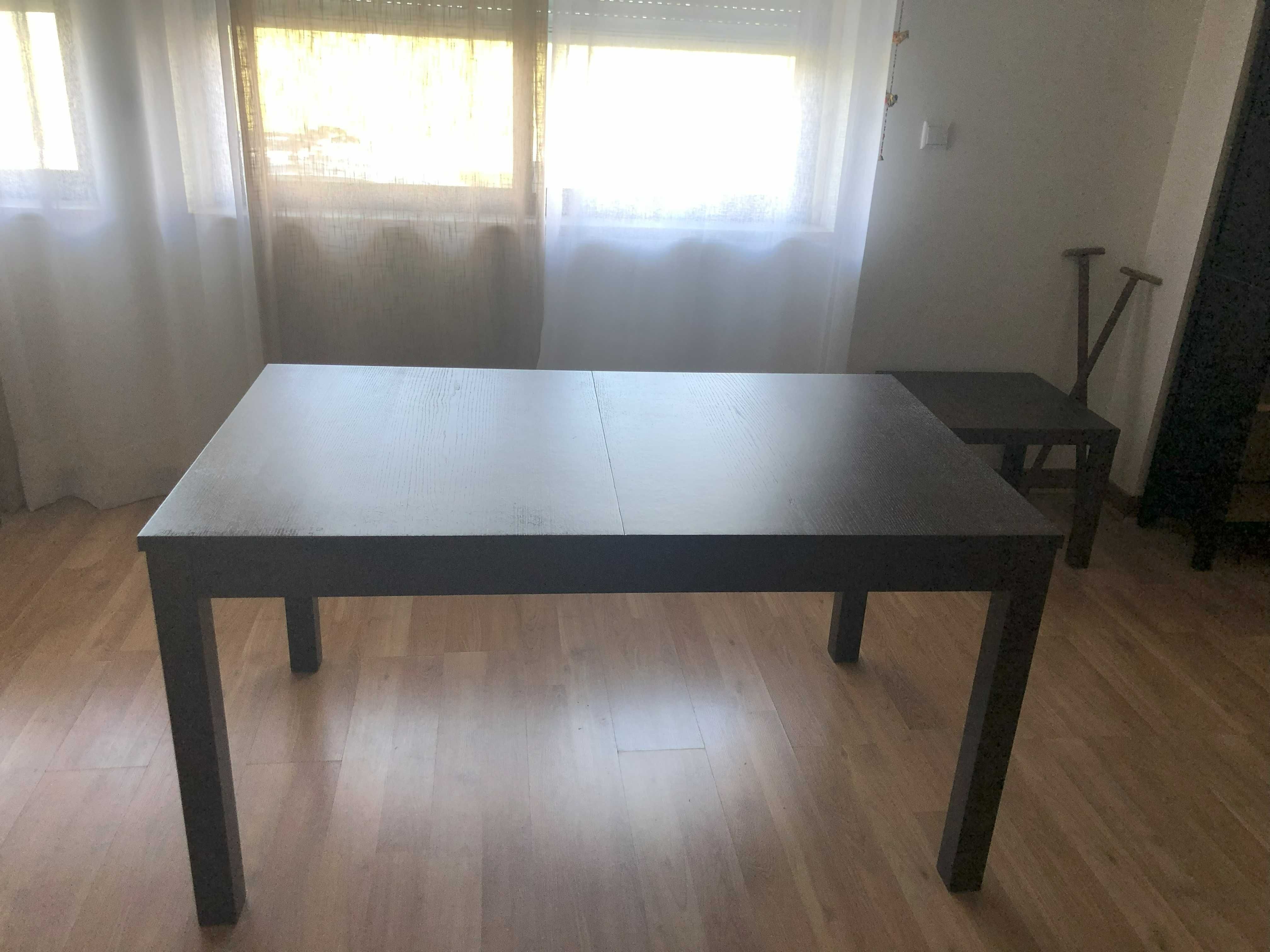 Mesa de jantar extensível e 6 cadeiras estofadas IKEA