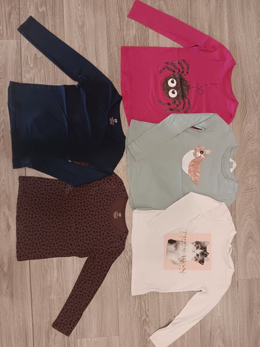 Bluzki bluzeczki dla dziewczynki H&M rozmiar 122-128 zestaw