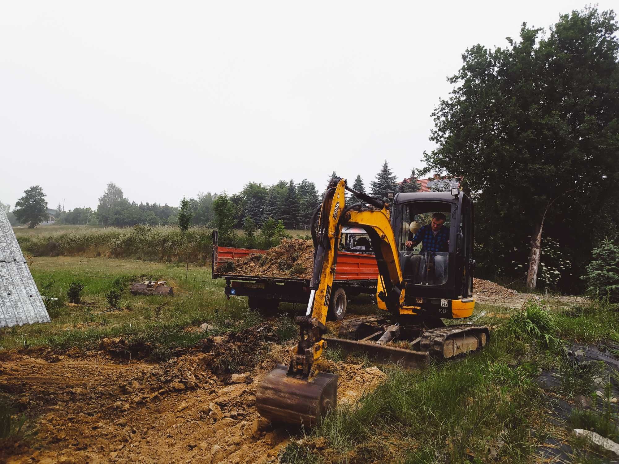 Usługi koparką, wywóz ziemi, gruzu, prace ziemne, transport wywrotką