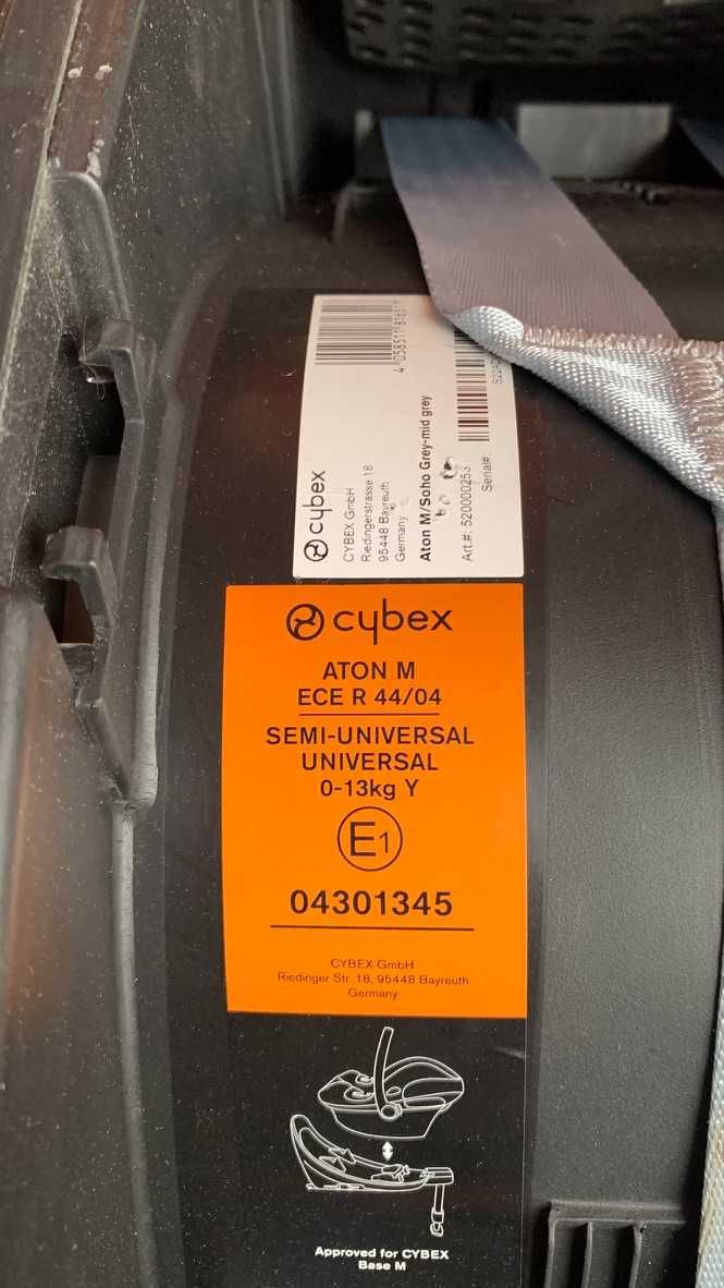 Cybex Aton M fotelik samochodowy - nosidełko + adaptery Bebetto