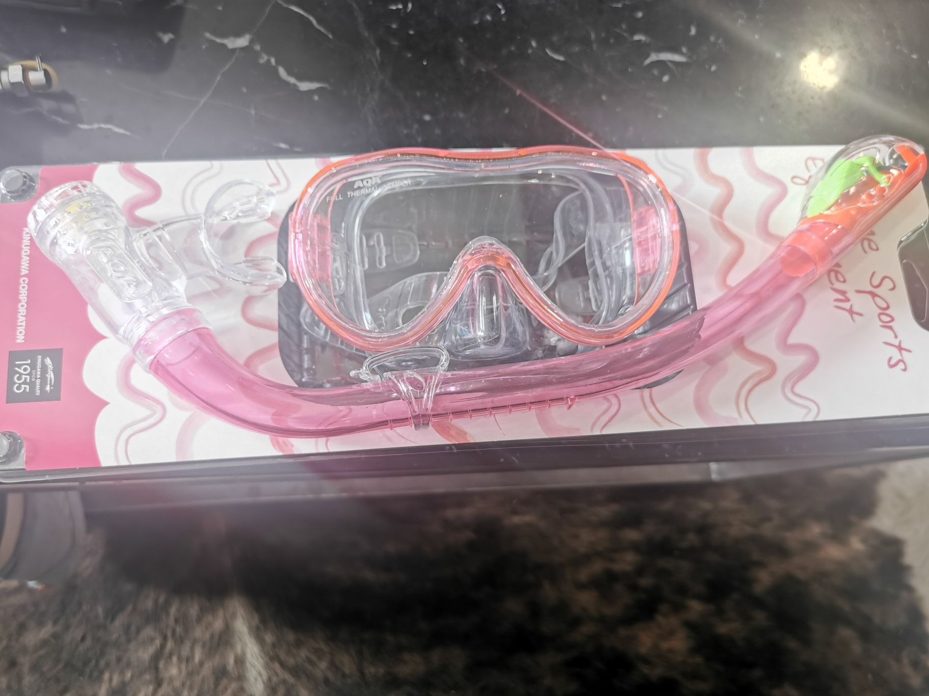 Maska do nurkowania różowa+fajka AQA Marine Sports Equipment