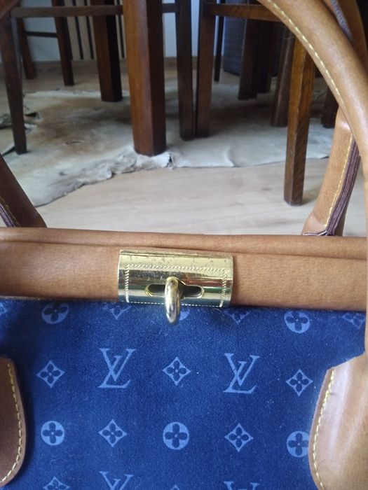 Duża torba granatowa, nowa, wzór Louis Vuitton.