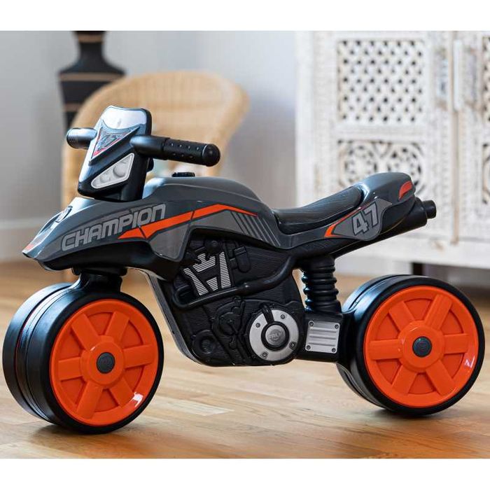 Jeździk Motorek Champion Czarny Ciche Koła od 2 Lat z Recyklingu
