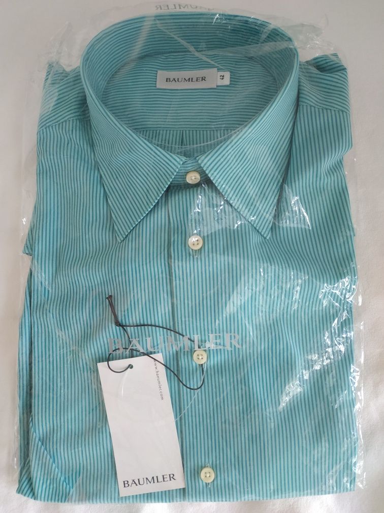 Немецкая бирюзовая рубашка Baumler Luxury Cotton