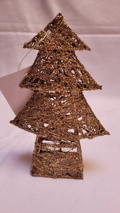 Złota, brokatowa choinka