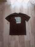 brazowa koszulka boxy vintage love fashion unisex y2k oversize M
