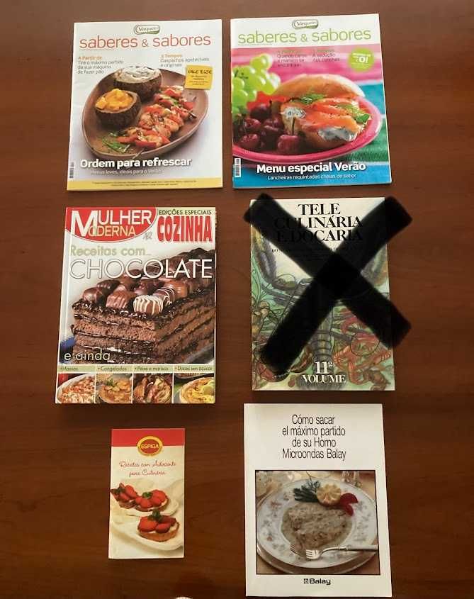 Livros e revistas de culinária  a partir de 50 cêntimos