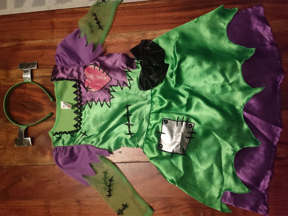 Halloween Frankenstein kostium dla dziewczynki