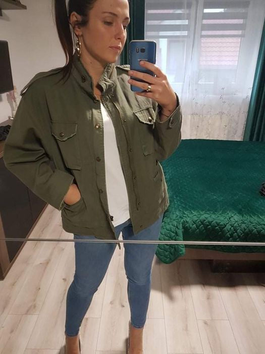 Kurtka Zara khaki oversize M L