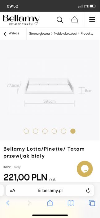 Przewijak do komody Bellamy Pinette Lotta Tatam biały