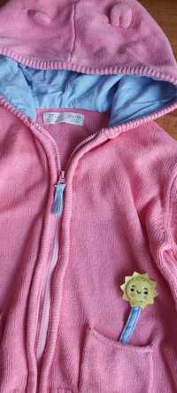 Casaco malha bebê cor de rosa