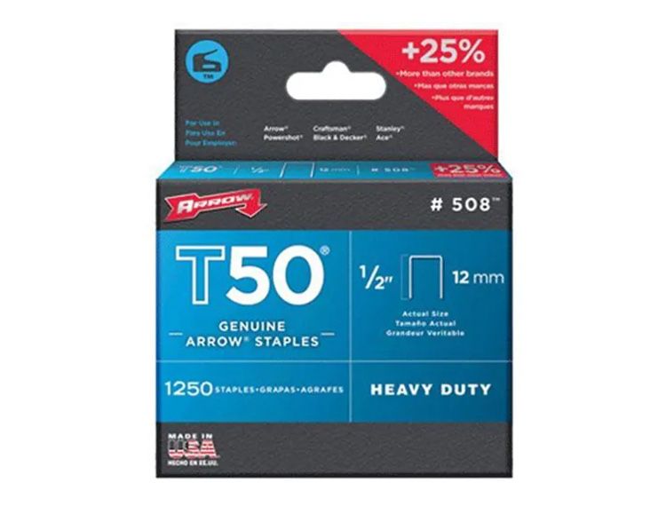 Скоби Arrow T50 Heavy Duty 12 мм (1250 шт) – Оригінал, Made in USA
