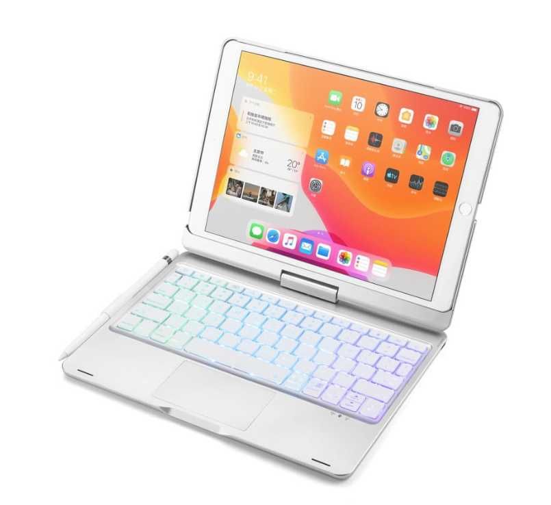 Podświetlana Obrotowa Klawiatura TouchPad iPad 10.2 9 8 7