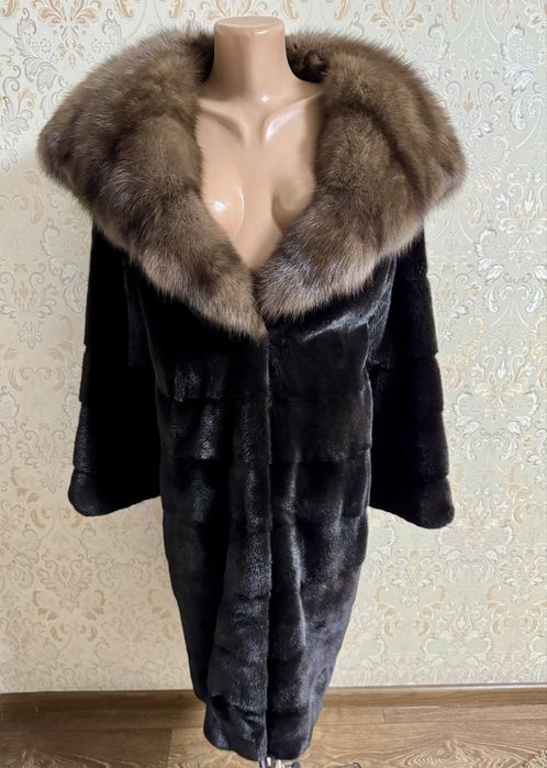 норкова шуба з соболем BLACKGLAMA