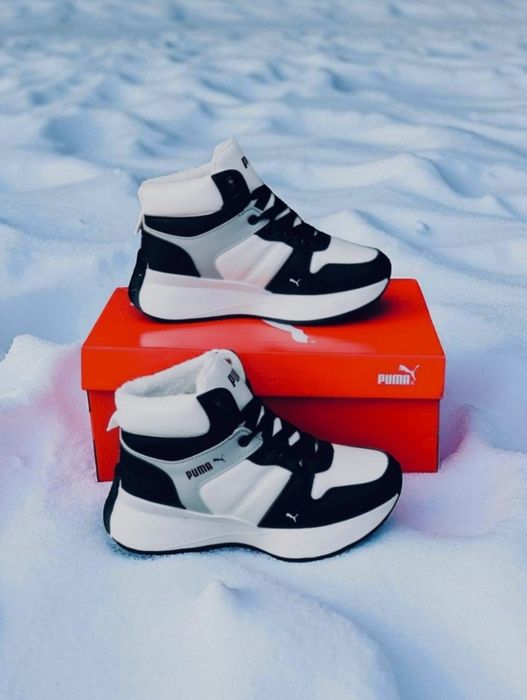 Женские зимние кроссовки Puma/шкіряні жіночі зимові черевики пума