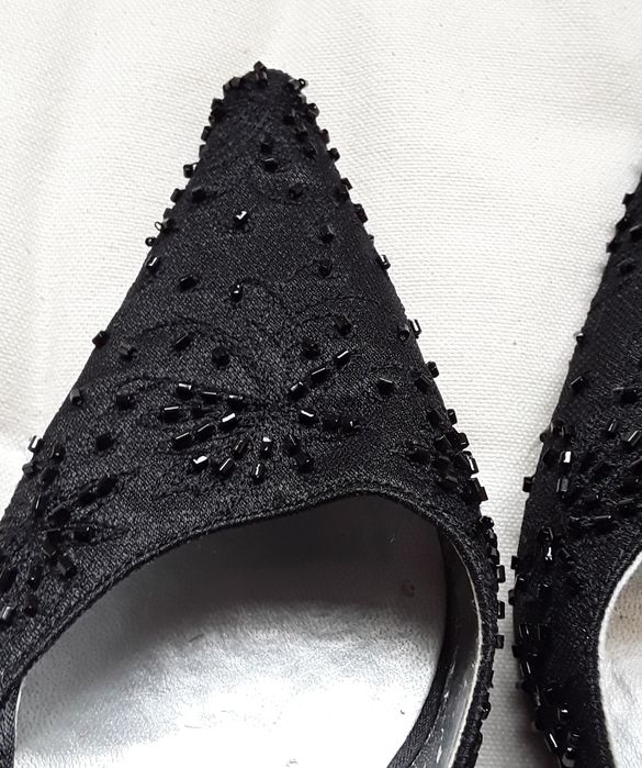 Sapatos de senhora preto com aplicações, Menbur, tamanho 38
