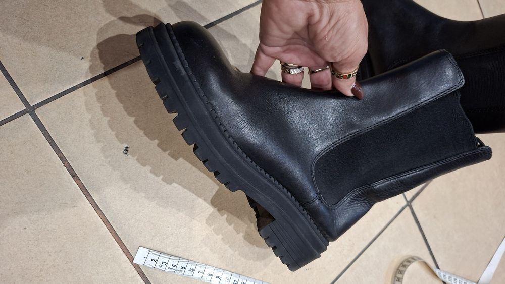 botki skórzane 37 wkl 23,5 wymiary na zdjęciach