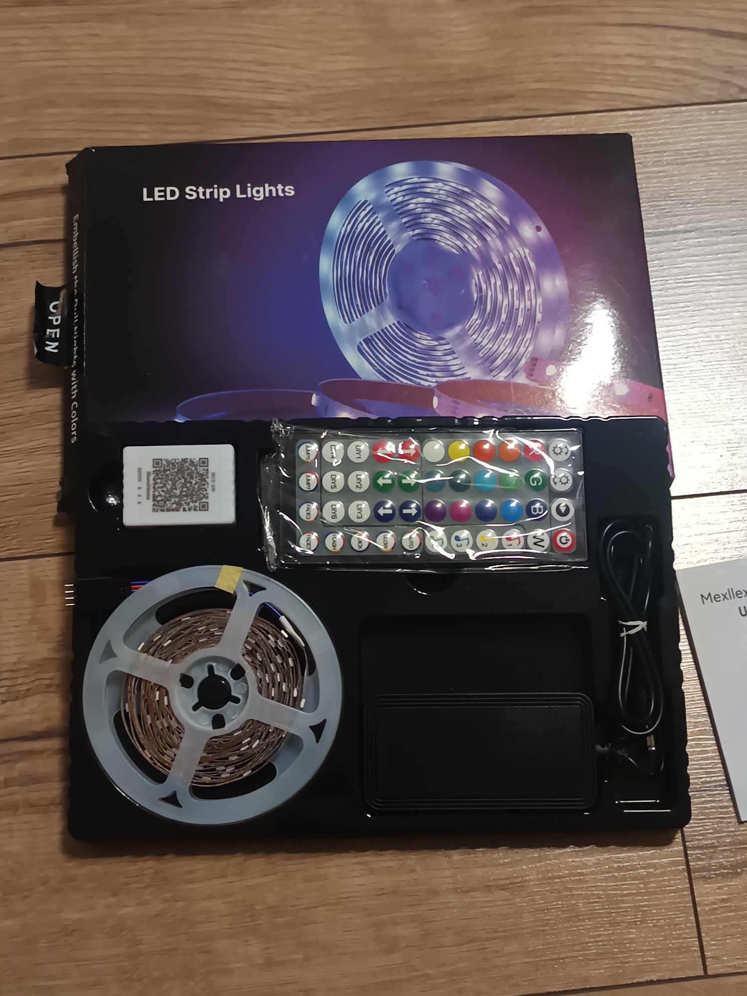 Mexllex Taśma LED RGB, 5 m, zmiana koloru, synchronizacja muzyki Aplik