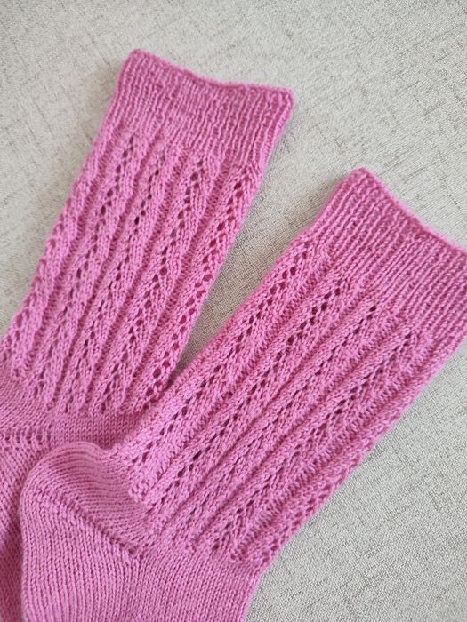 Nowe wełniane skarpety damskie r. 36-38, Handmade robione na drutach