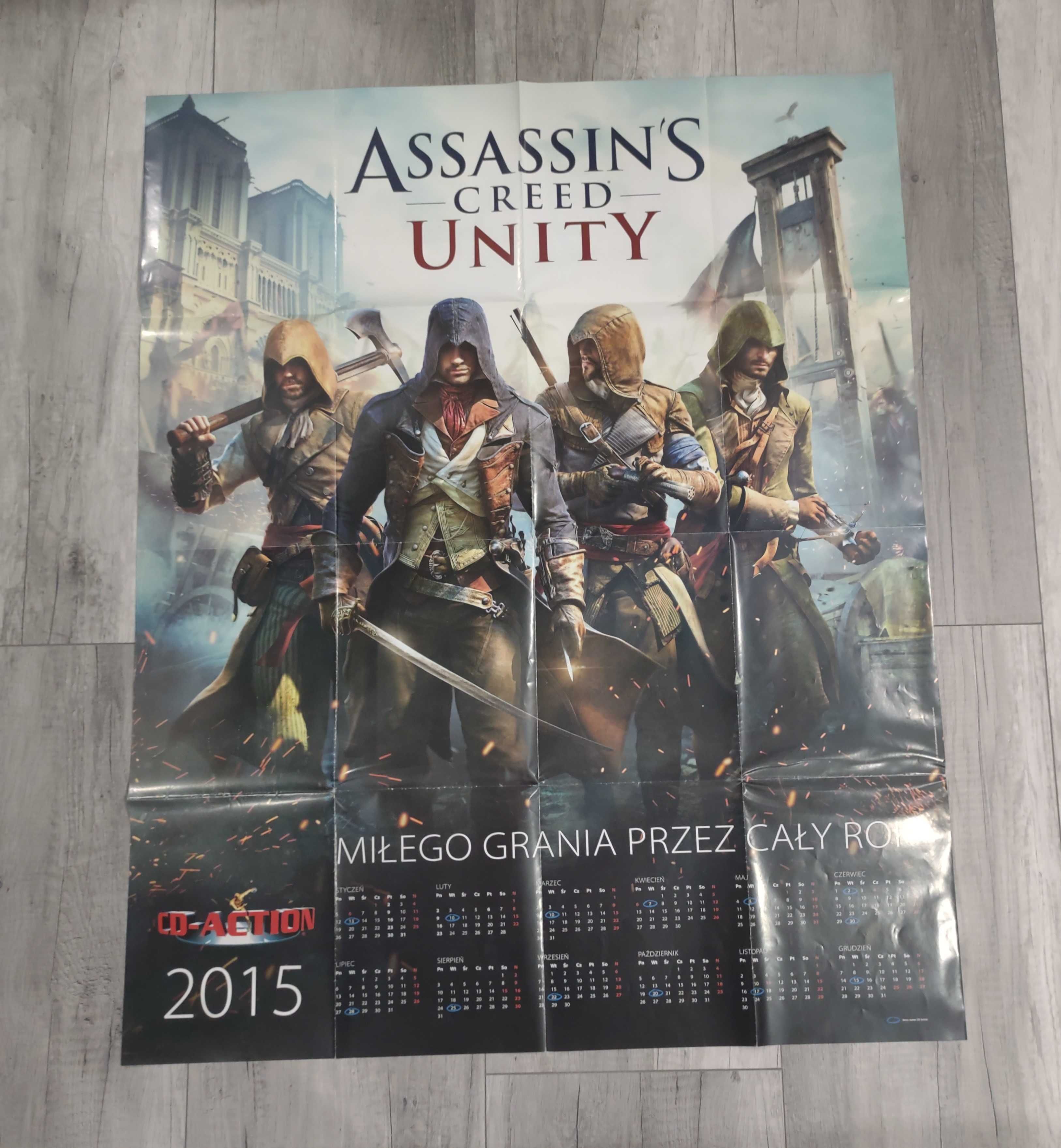 Plakat baner gry Assassin creed unity i Minecraft na ścianę CD Action