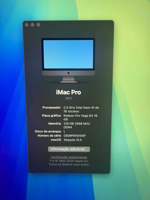 Apple iMac Pro - 27", Intel Xeon W, 128GB RAM, 64 GB GRAFICa, 4TB SDD