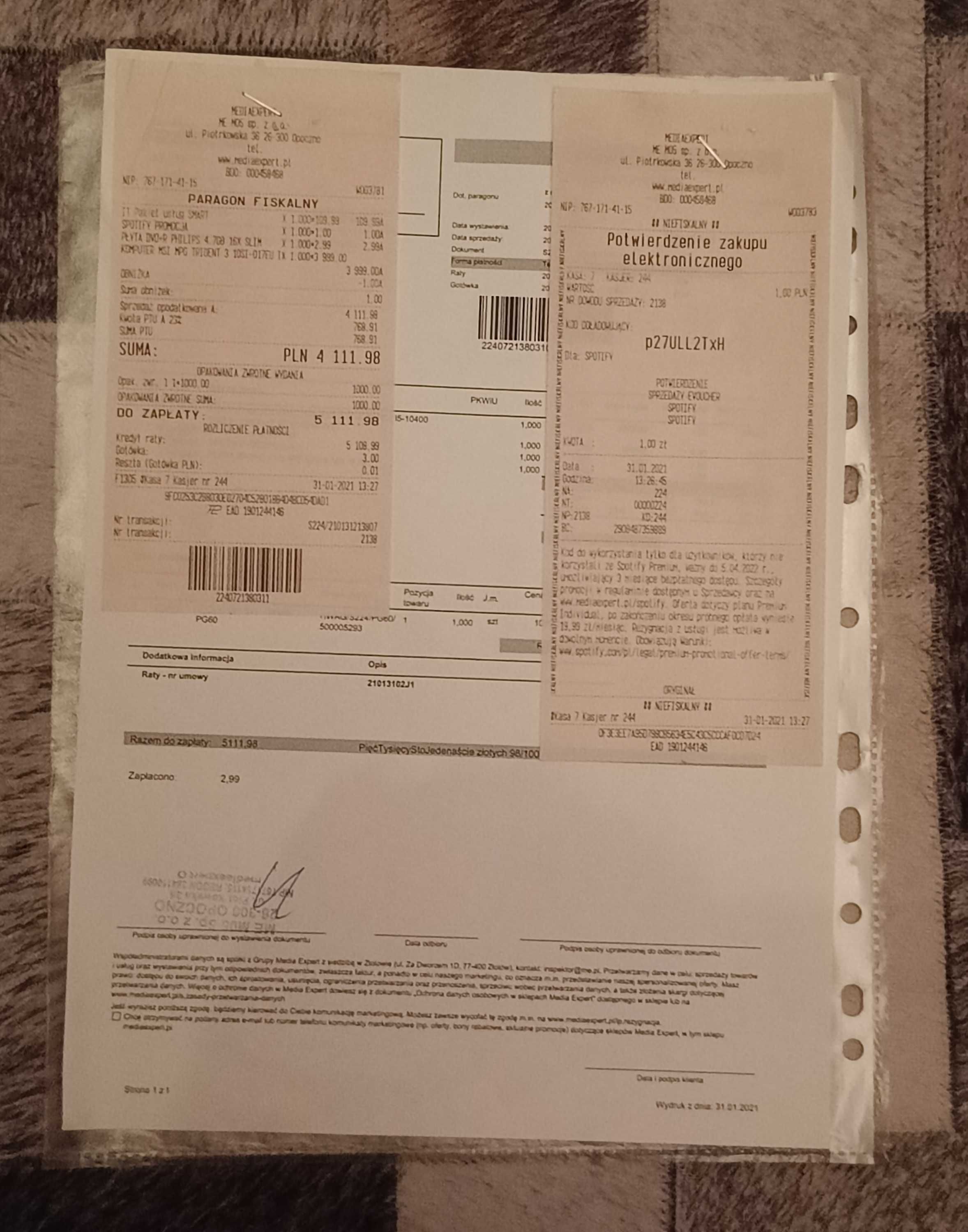 MSI Mpg Trident 3 10SI-017EU / dokumenty