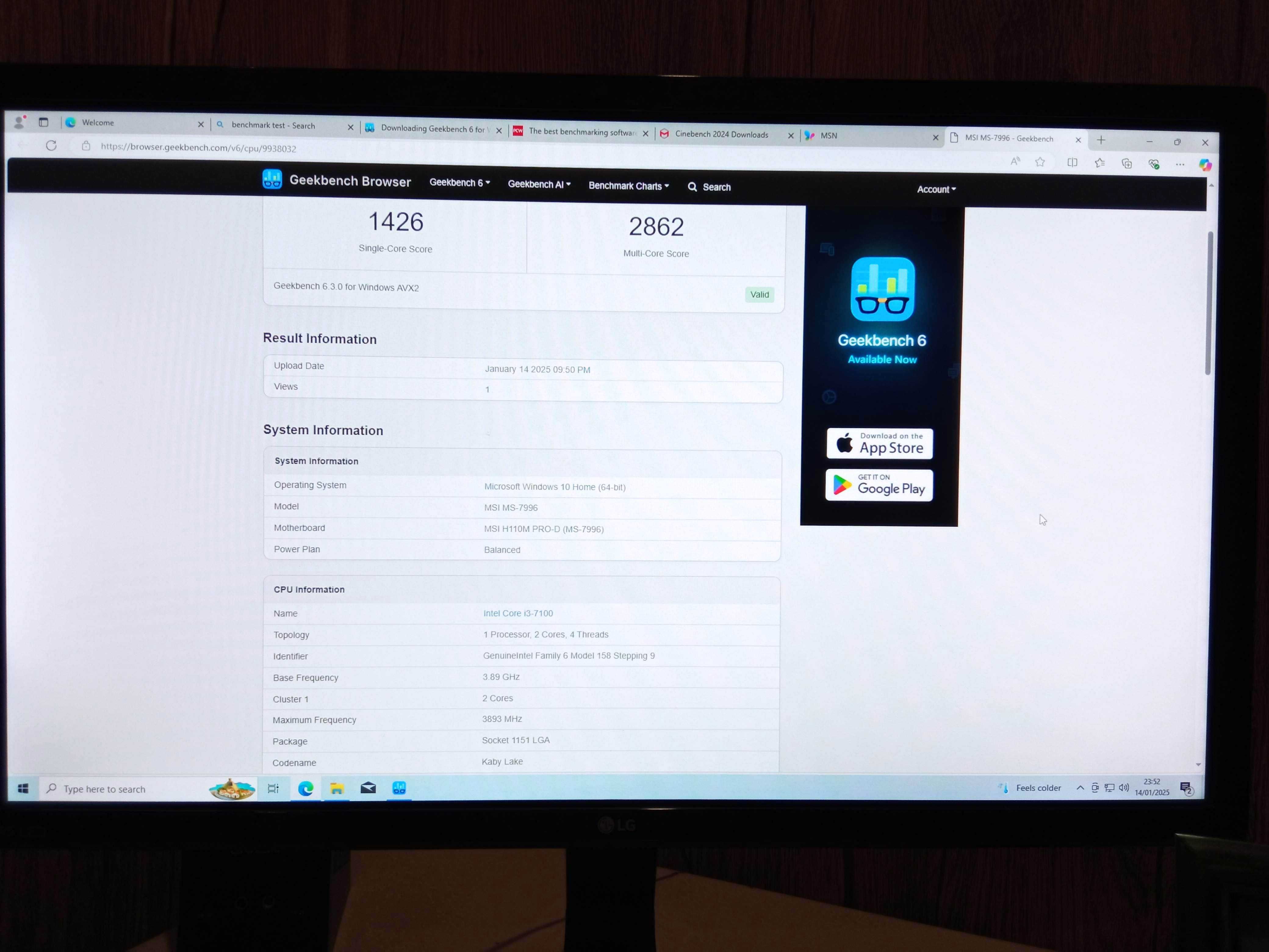 Системний блок, комп'ютер Intel Core i3-7100 3.9GHz 16 ГБ(GB) Ge force
