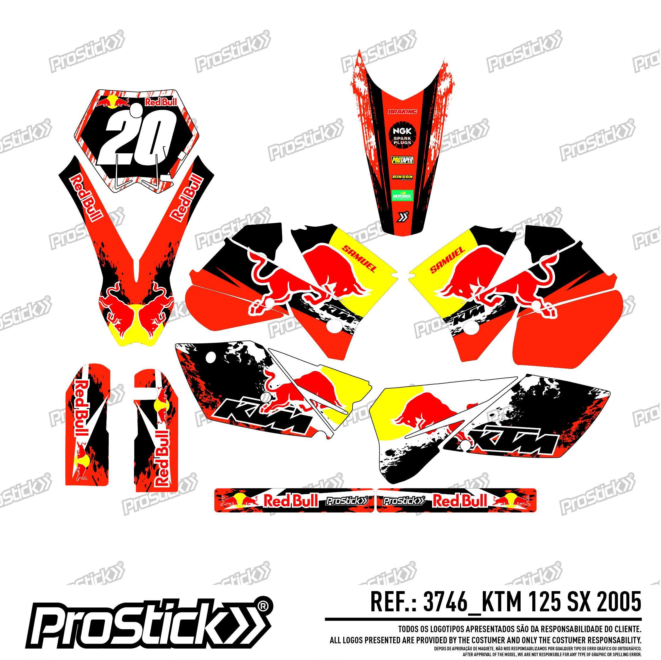 Kit Autocolantes ktm exc sx de 1998 a 2007