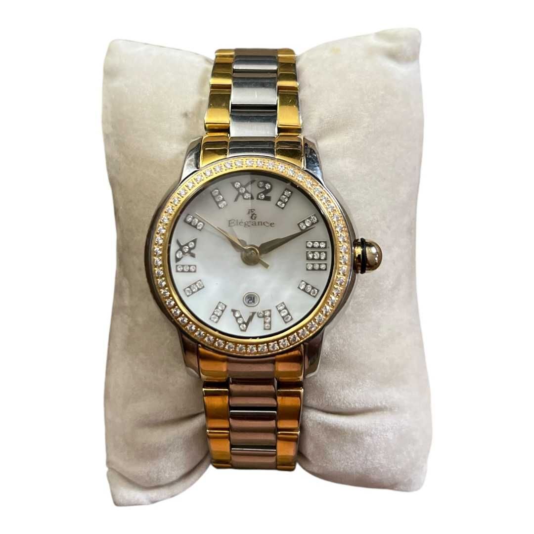 Relógio Elegance Geneve Senhora | Bicolor com Cristais