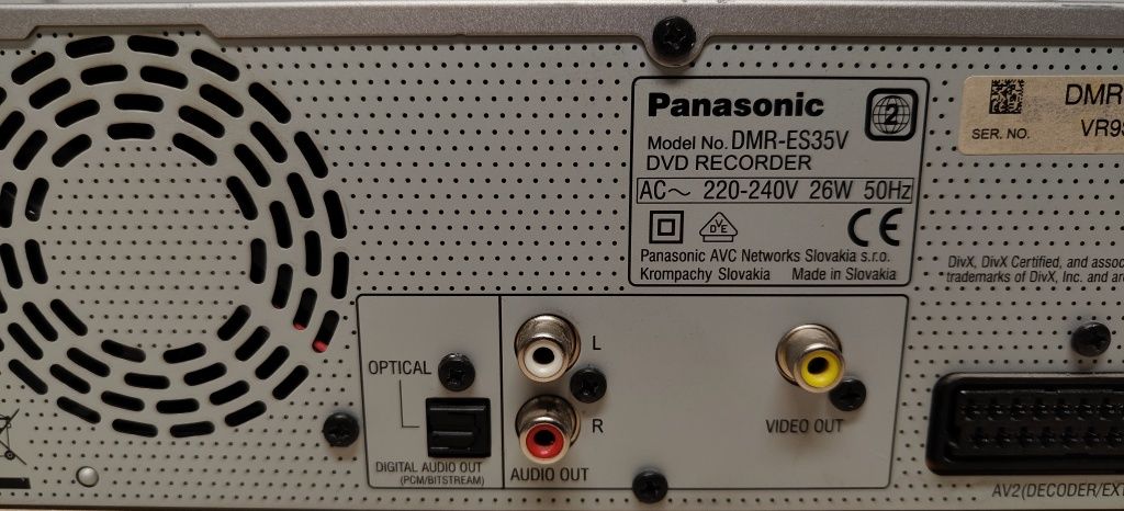 Nagrywarka VHS-DVD Panasonic DMR-ES35V. Po serwisie