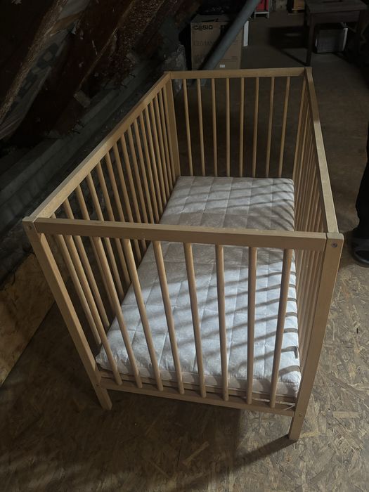 Lozeczko dzieciece bukowe IKEA Singlar z materacem kokosowym