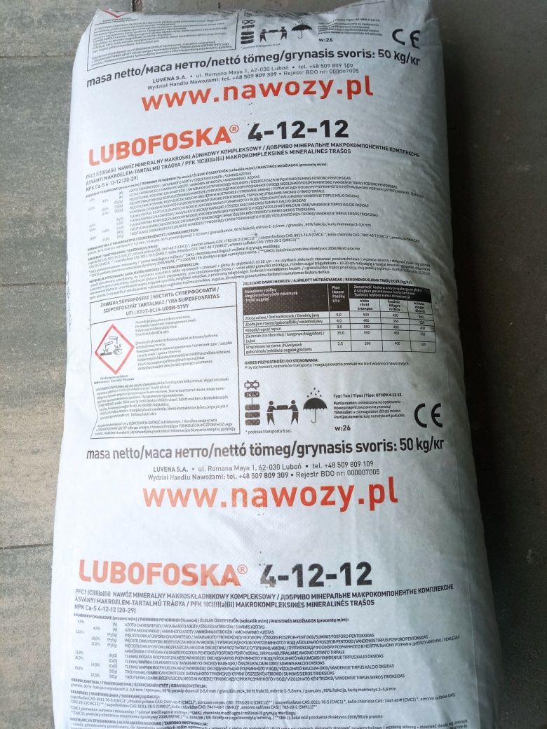 Sprzedam nawóz Lubofoska firmy Luvena 50kg
NAWÓZ LUBOFOSKA ® 4-1