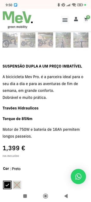 Bicicleta eletrica mev pro