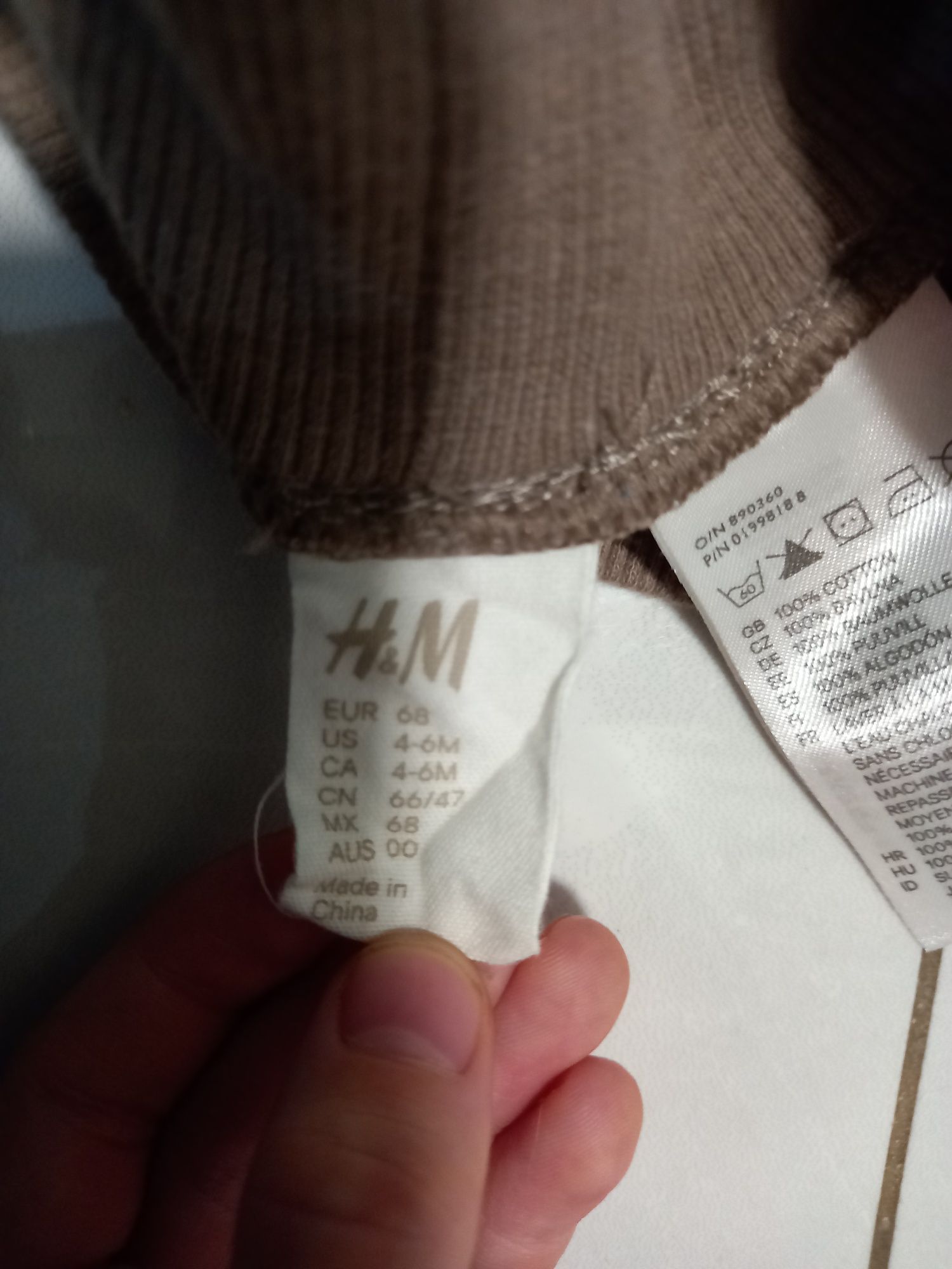 Spodnie sztruksowe H&M rozm. 68