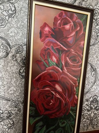 Картина бисером:Розы.