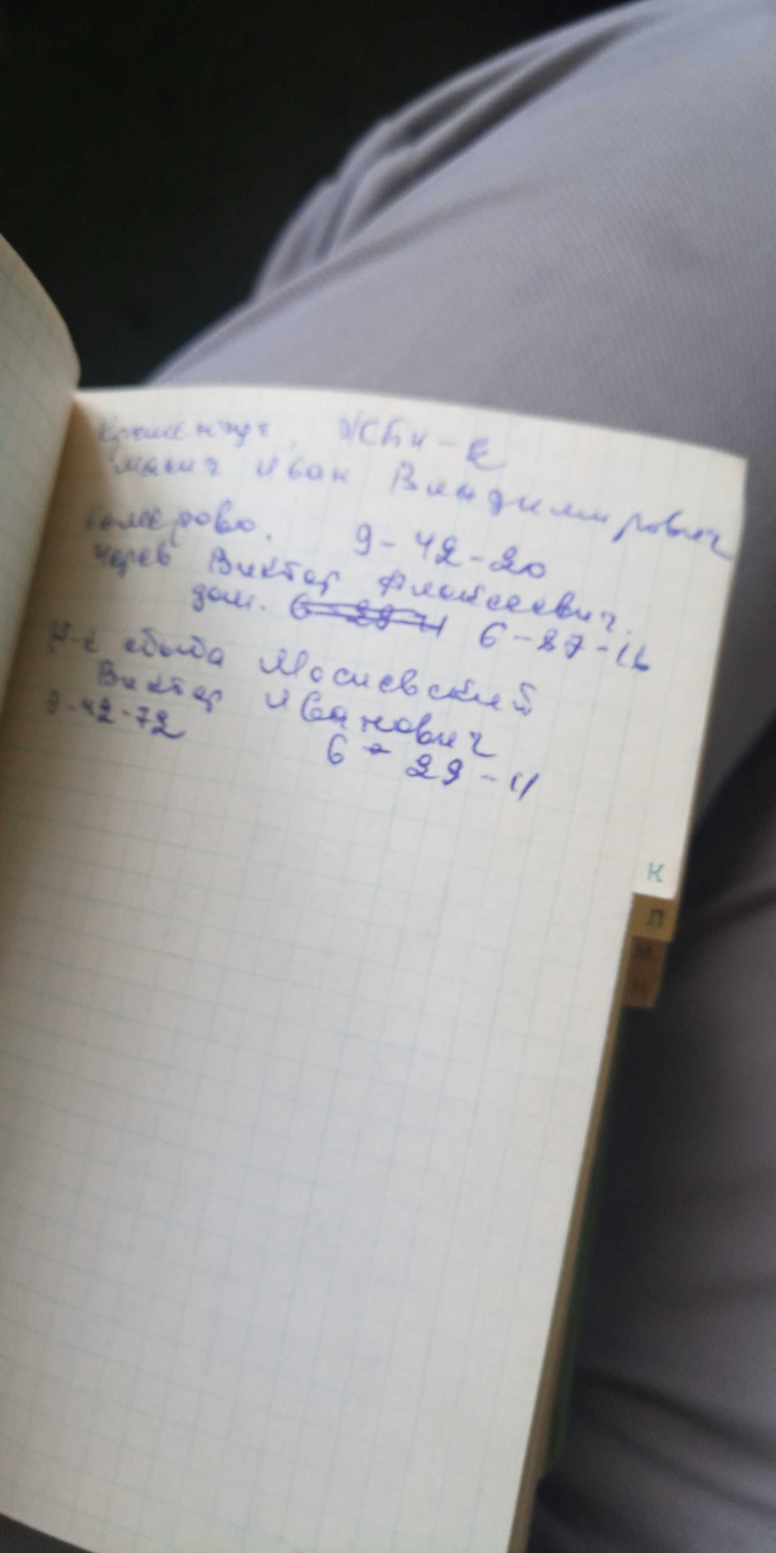 Телефонний записник (блокнот з алфавітом). СРСР. Є 6 заповнень