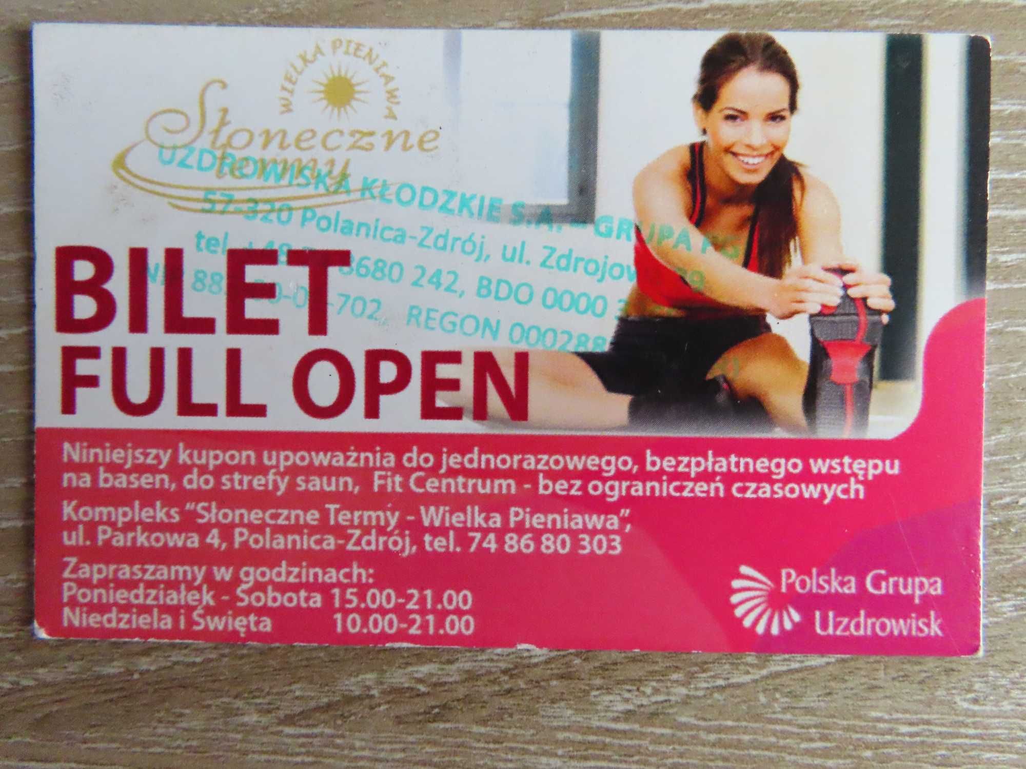 4x Bilet Full Open  - Wielka Pieniawa - Polanica-Zdrój